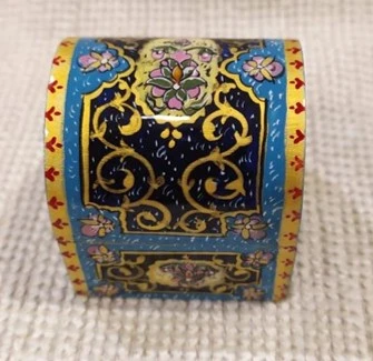 Iranian hand painted camel bone box