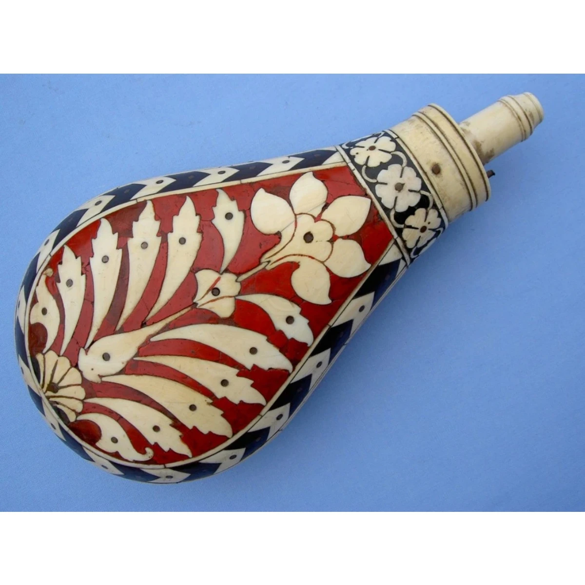 A scarce Indian powder flask