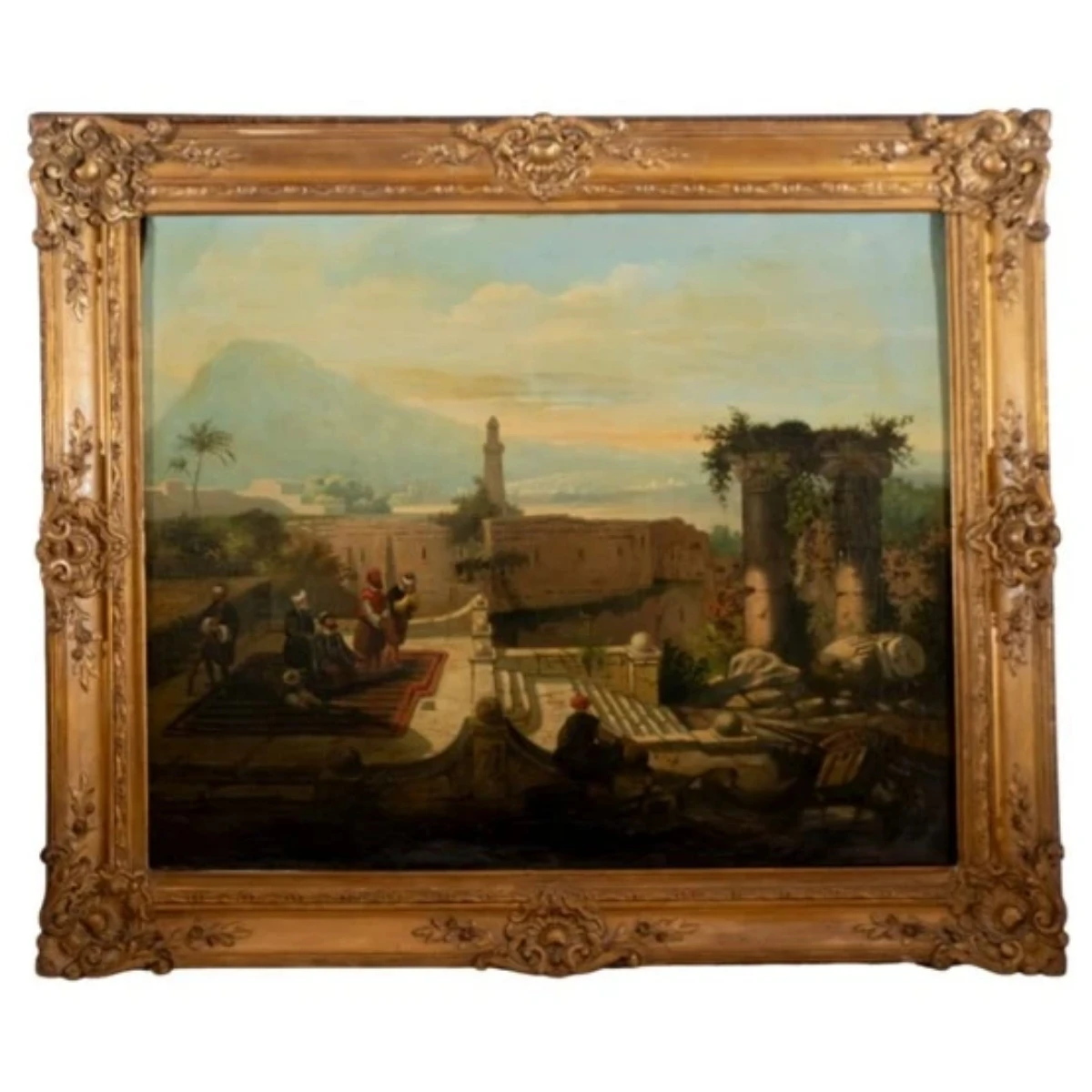 Orientalist School (19th century) Praying on the terrace