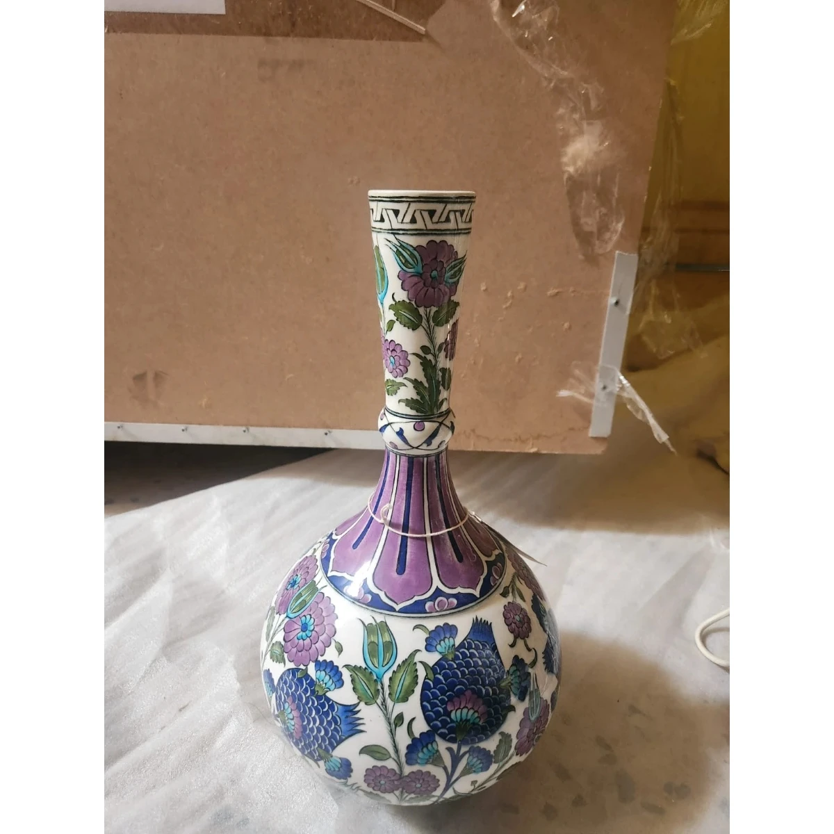 Exquisite polychrome ceramic vase