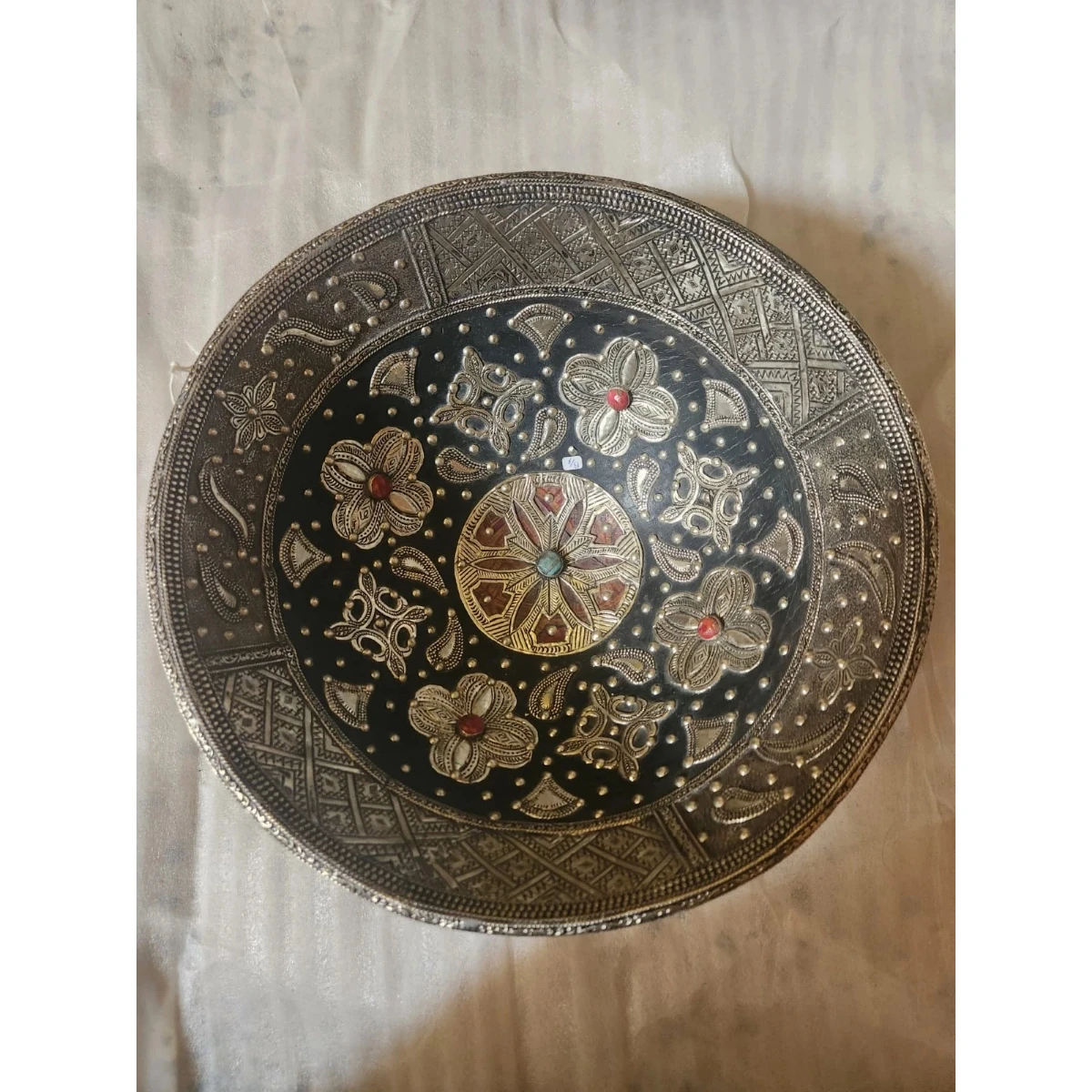 large brown ceramic plate