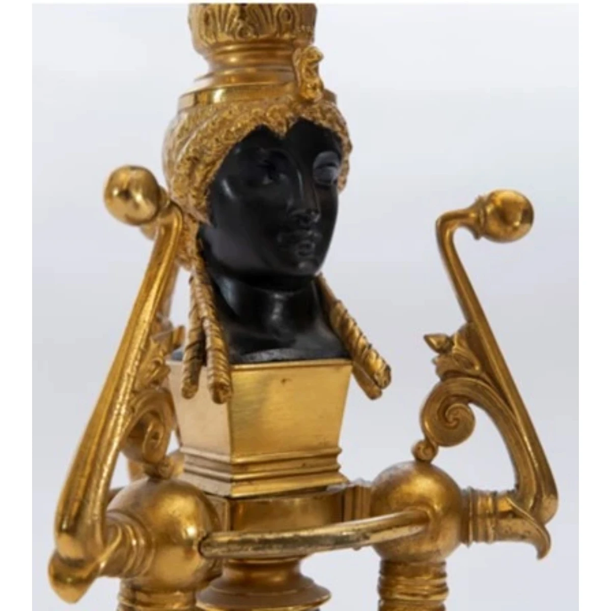 Gilded Bronze set of Clock and a pair of Candles