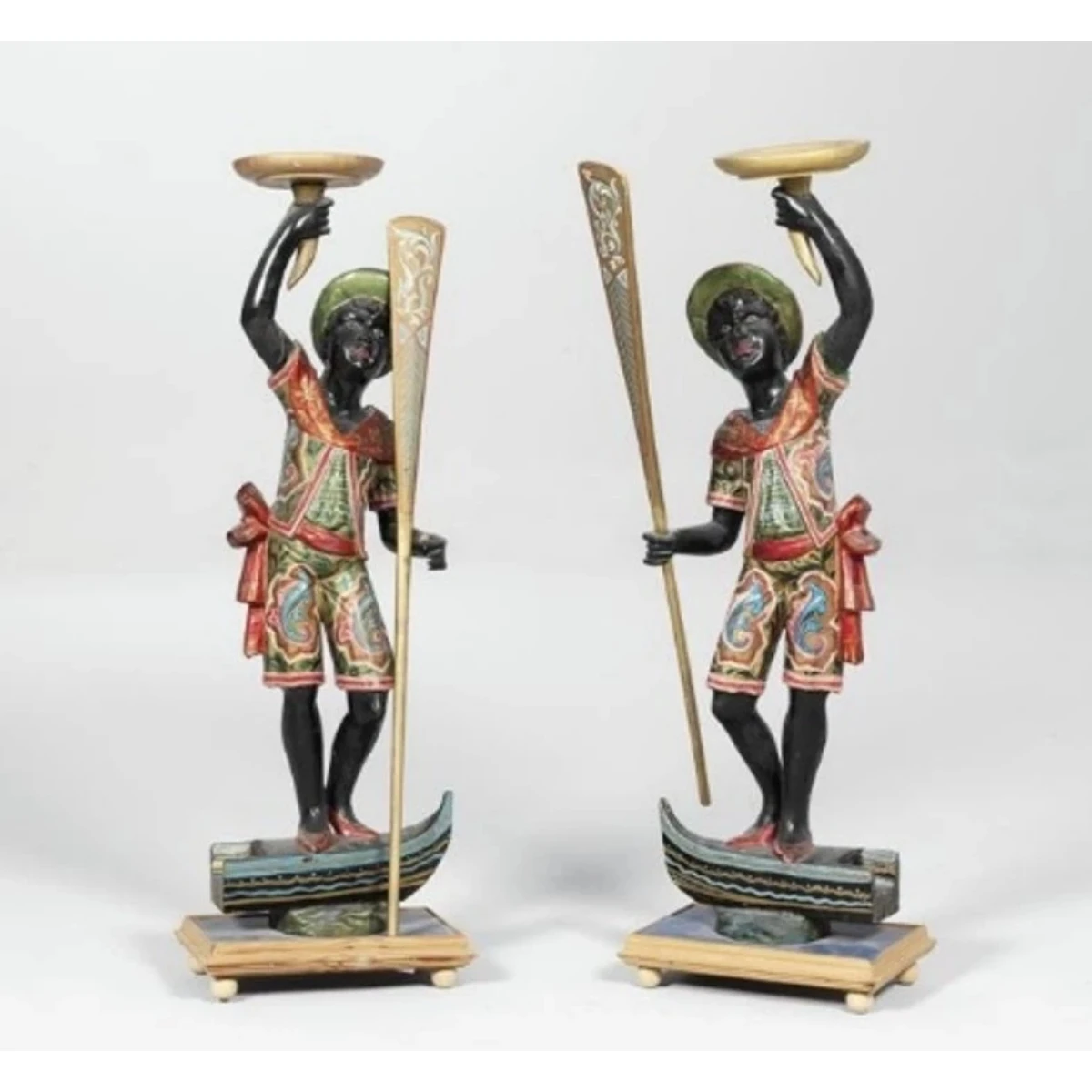 Pair of Venetian Papier-Mâché Gondoliers