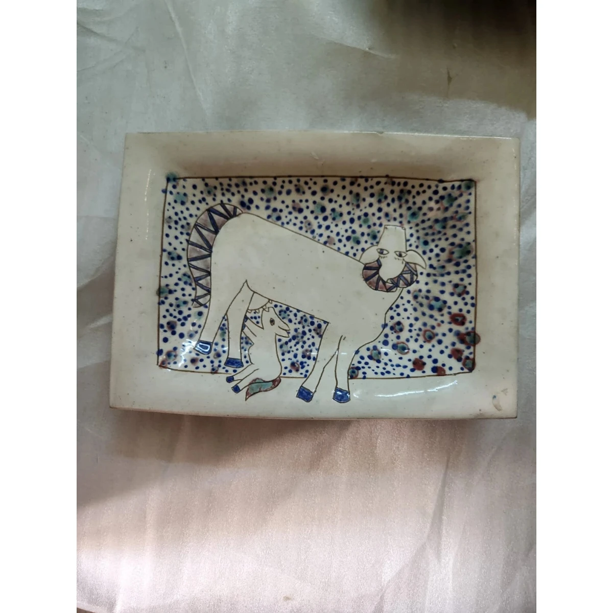 Rectangular Lusterware Ceramic Plate