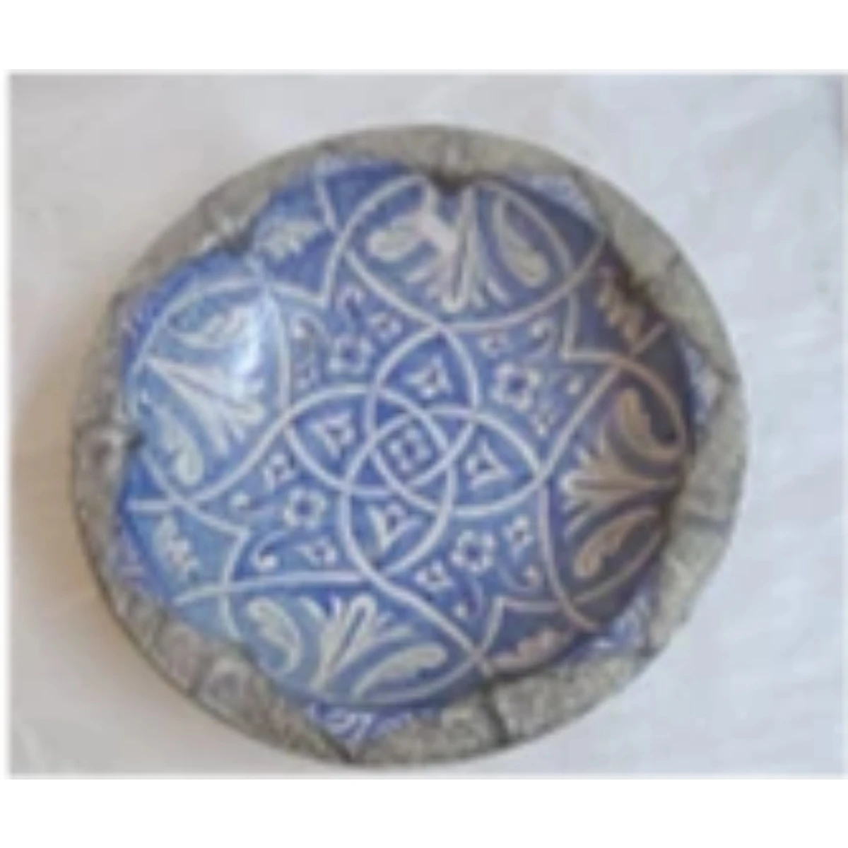 Large  metal-mounted ceramic plate