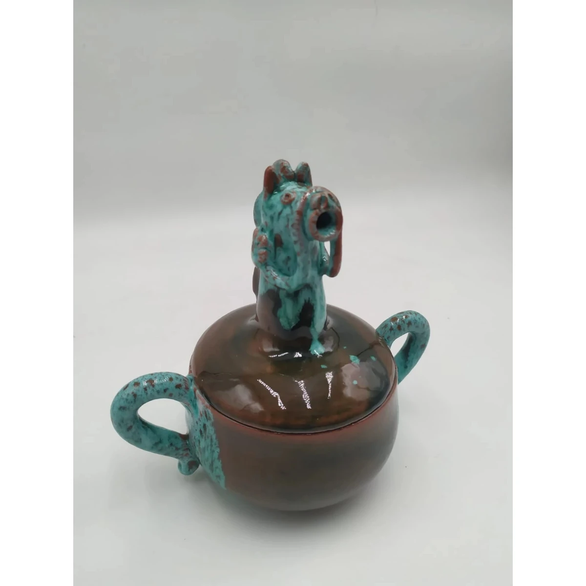 Brown and Selladon Green Candy Bowl