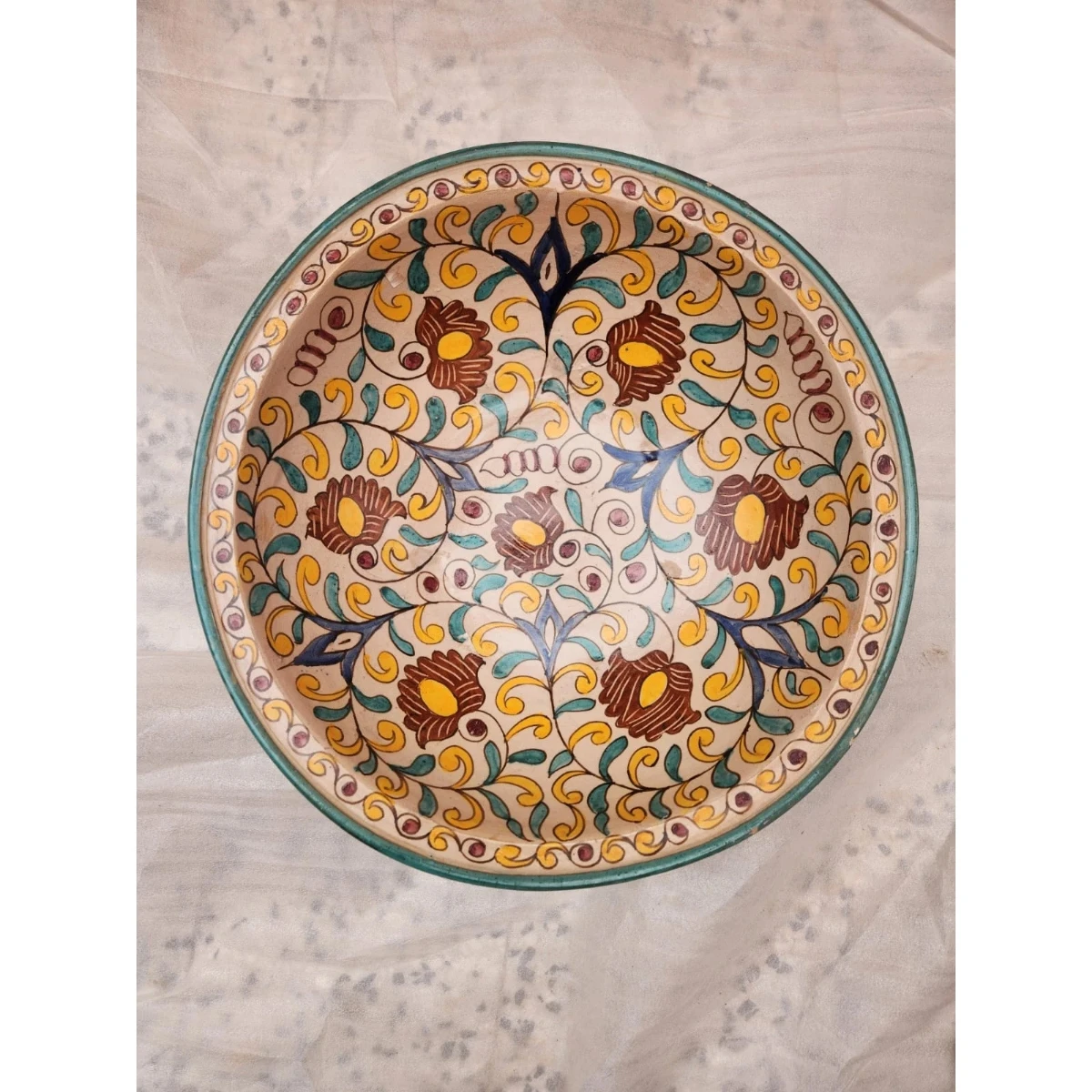 multi-colored ceramic plate