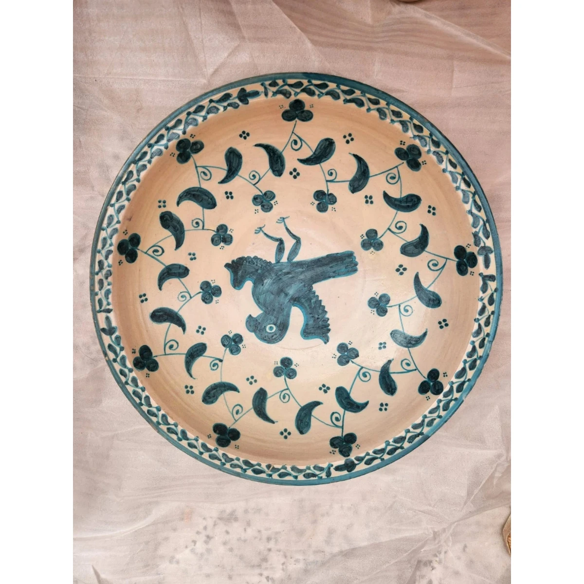 Blue and white ceramic plate