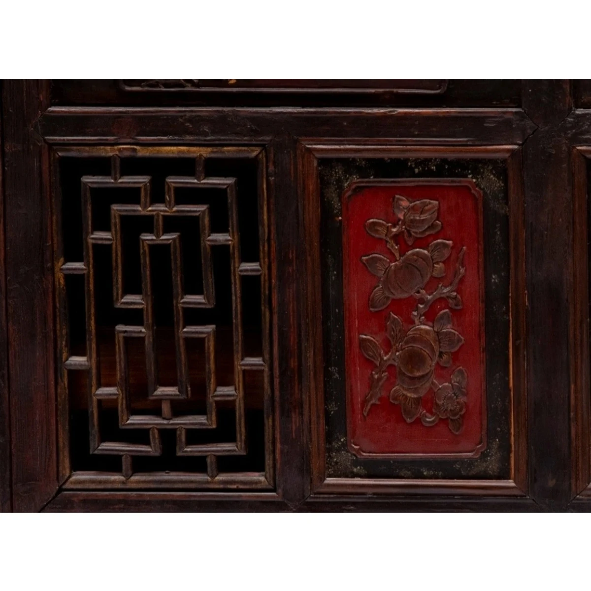 Antique Chinese Red & Black Lacquered
