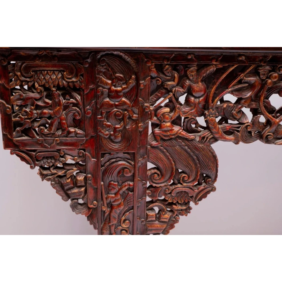 Large Chinese Carved Console with Auspicious Motifs