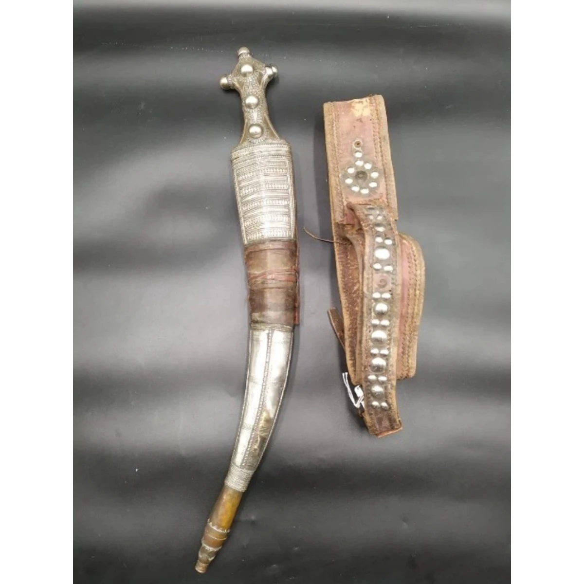 Silver mounted Arab jambya