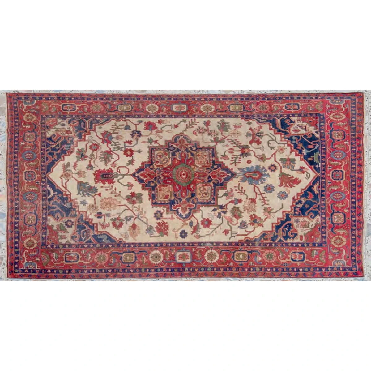 Heriz carpet with white field