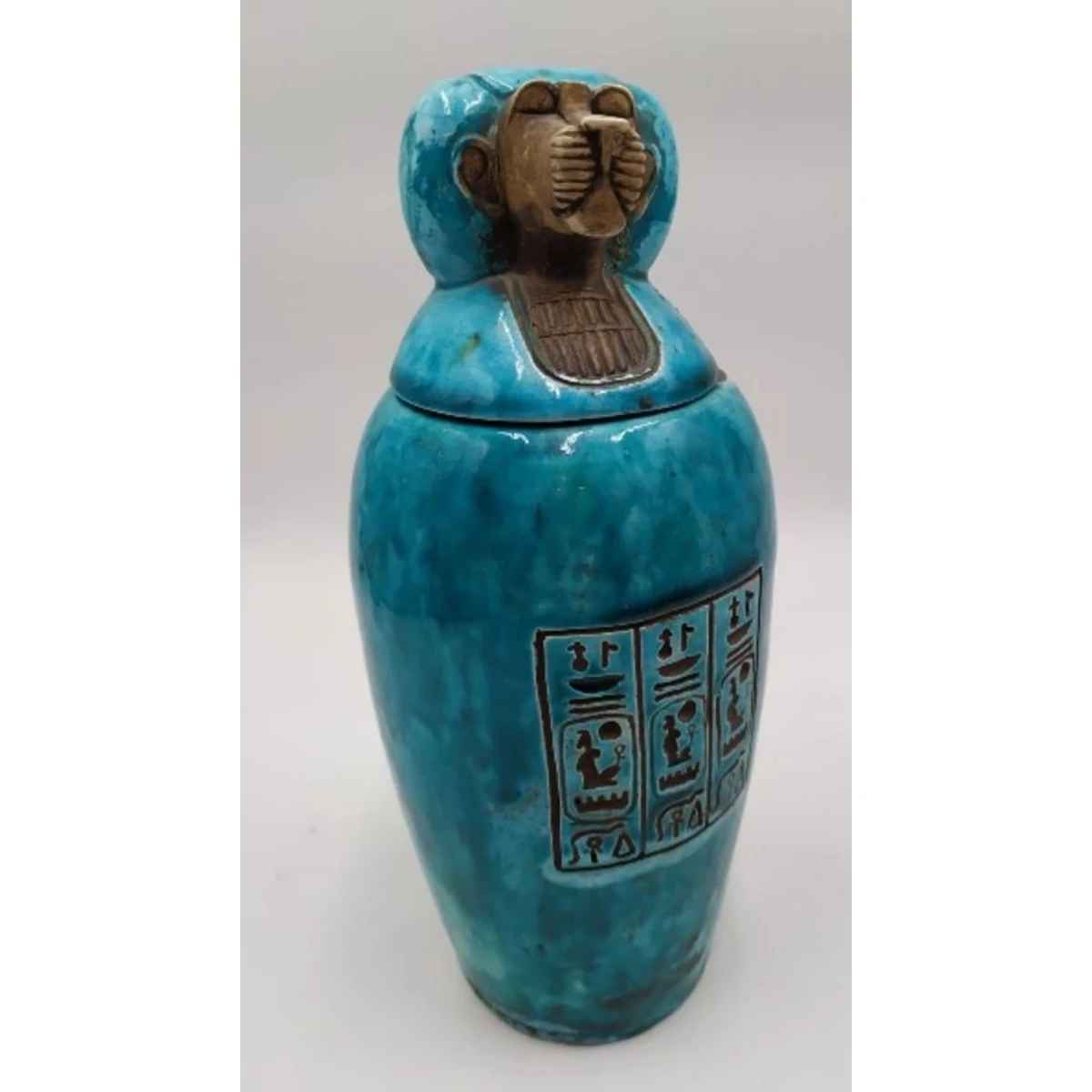 Set of 4 Contemporary Pharaonic Ceramic Urnes