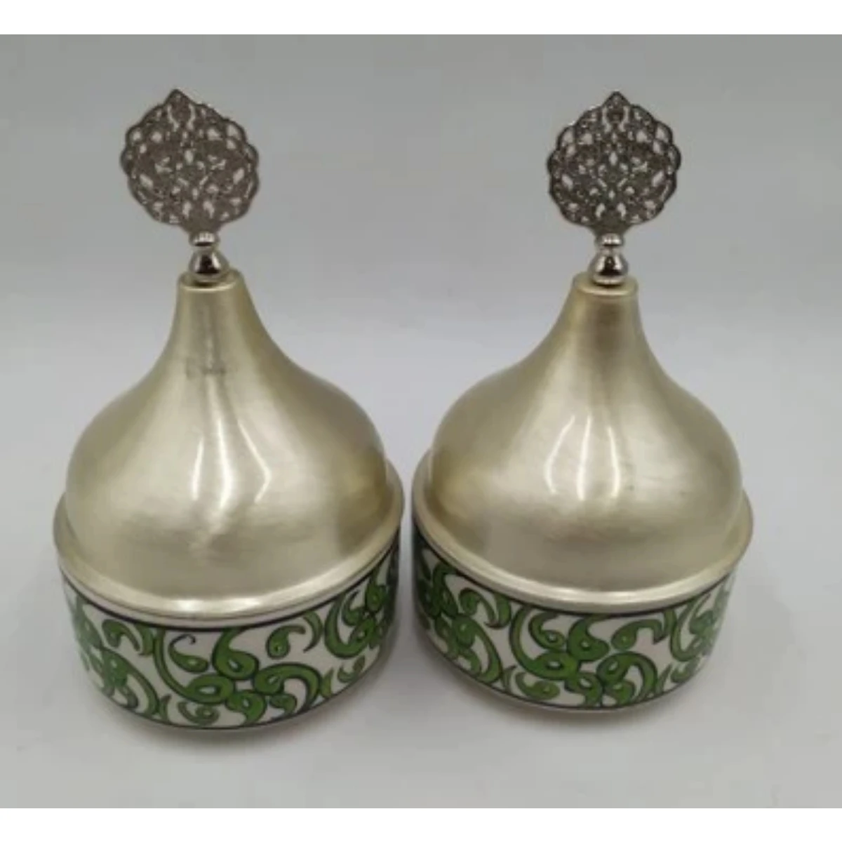 Pair Turkish sugar pot with lid